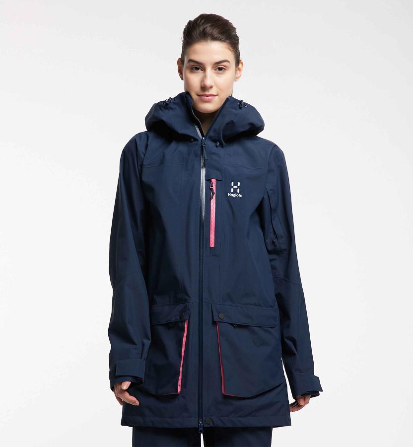 Haglöfs Womens Elation GTX Parka Dark Blue New Zealand 84975SIMD